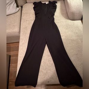 Long Black Sexy Pant Suit With Low Cleavage Cut. Size Small.